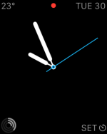My standard simple watchface. The red dot means I have notifications waiting